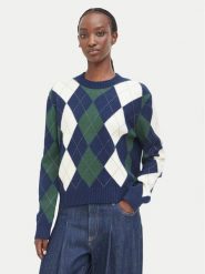 Guess Sweter W6BR48 Z1447 Granatowy Regular Fit. Niebieskie swetry nierozpinane damskie Guess, xl, z aplikacjami, z syntetyku, bez kołnierzyka, bez ramiączek. Za 524.99 zł.