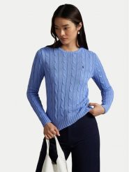 Polo Ralph Lauren Sweter 211971869009 Niebieski Slim Fit. Niebieskie swetry nierozpinane damskie Polo Ralph Lauren, s, bez wzorów, bez kołnierzyka, bez ramiączek. Za 949.99 zł.