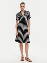 Tommy Hilfiger Sukienka codzienna WW0WW44513 Granatowy Regular Fit. Niebieskie sukienki damskie Tommy Hilfiger, na co dzień, s, bez wzorów, z bawełny, bez kołnierzyka, bez ramiączek, proste. Za 339.99 zł.