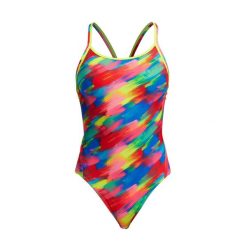 Strój kąpielowy damski Funkita Stroked Diamond Back. Brązowe stroje kąpielowe damskie Funkita, bez wzorów, z dzianiny. Za 199.00 zł.
