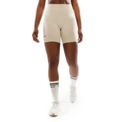 Damskie bezszwowe krótkie legginsy kolarki treningowe Fitness Siroko Dynamic. Brązowe legginsy damskie SIROKO, bez wzorów, z materiału. Za 105.00 zł.