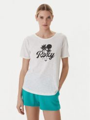 Roxy T-Shirt Oceanwave ERJZT06096 Biały Loose Fit. Białe t-shirty damskie Roxy, l, bez wzorów, z bawełny, bez kołnierzyka, bez ramiączek. Za 109.99 zł.