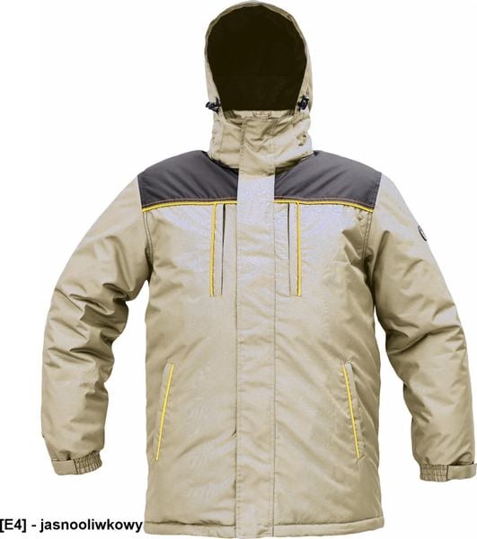 CERVA CREMORNE parka - męska zimowa parka, stały kaptur, przedłużony tył, 100% poliester - jasnooliwkowy L. Zielone parki męskie CERVA, na zimę, l, bez wzorów, z poliesteru, bez kołnierzyka, bez kaptura. Za 202.63 zł.