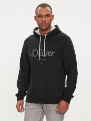 S.Oliver Bluza 2132732 Czarny Regular Fit. Czarne bluzy męskie S.Oliver, m, bez wzorów, z bawełny, bez ramiączek, bez kaptura. Za 119.99 zł.