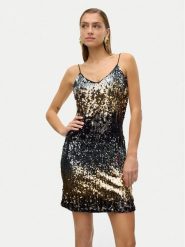 Vero Moda Sukienka koktajlowa Ria 10317316 Czarny Regular Fit. Czarne sukienki damskie Vero Moda, xs, bez wzorów, z syntetyku, wizytowe, bez kołnierzyka, bez ramiączek. Za 199.99 zł.