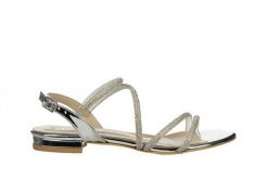 Sandały Bayla-187 YS-1774 Silver 187252, Srebrny, Skóra ekologiczna - 37. Szare sandały damskie Bayla, bez wzorów, z materiału, bez obcasa, na obcasie, bez zapięcia. W wyprzedaży za 224.10 zł.