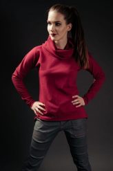 Bluza jaskółkowa amarant. Czerwone bluzy damskie Hultaj Polski, l, bez wzorów, z bawełny, bez ramiączek, z kapturem. Za 249.00 zł.