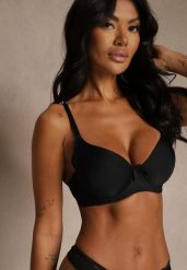 Czarny Gładki Biustonosz o Klasycznym Fasonie Arriethia. Czarne biustonosze Renee, bez wzorów. Za 24.99 zł.