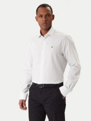 Tommy Hilfiger Koszula MW0MW41660 Biały Slim Fit. Białe koszule męskie Tommy Hilfiger, m, bez wzorów, z bawełny, bez kołnierzyka, bez ramiączek. Za 369.99 zł.