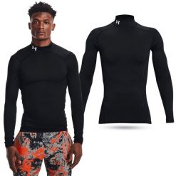 Koszulka męska termoaktywna treningowa Under Armour z długim rękawem. Czarne bluzy męskie Under Armour, m, bez wzorów, sportowe, bez ramiączek, bez kaptura. Za 144.14 zł.