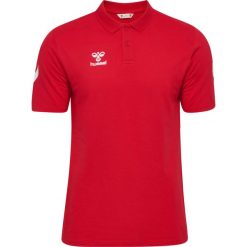 Polo Hummel Go 2.0 Chevron. Czerwone koszulki sportowe męskie Hummel, bez wzorów, bez ramiączek, do piłki nożnej. Za 214.50 zł.