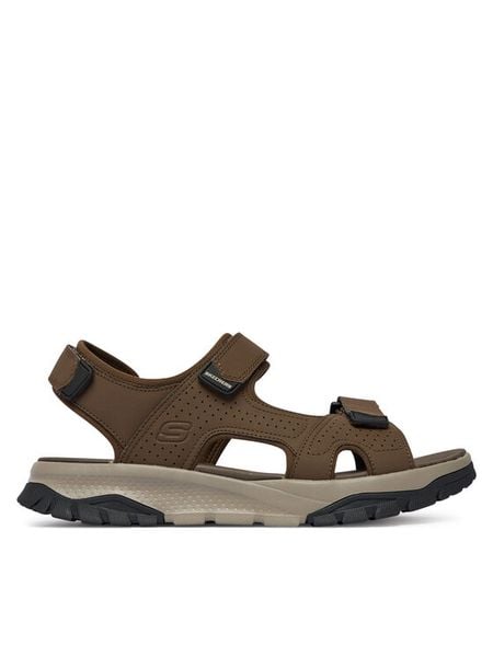 Skechers Sandały Strap River 205724/BRN Brązowy. Brązowe sandały męskie Skechers, bez wzorów, ze skóry, bez zapięcia. Za 204.99 zł.
