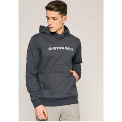 G-Star Raw - Bluza. Niebieskie bluzy damskie G-Star Raw, l, bez wzorów, z bawełny, bez ramiączek, z kapturem. W wyprzedaży za 299.90 zł.