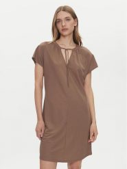 ONLY Sukienka codzienna Jany 15351683 Brązowy Relaxed Fit. Brązowe sukienki damskie ONLY, na co dzień, xl, bez wzorów, z wiskozy, bez kołnierzyka, bez ramiączek, proste. Za 89.99 zł.