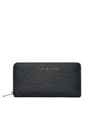 Tommy Hilfiger Portfel Th Modern Large Zip Around AW0AW18933 Czarny. Czarne portfele damskie Tommy Hilfiger, ze skóry. Za 309.99 zł.
