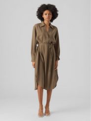 Vero Moda Sukienka codzienna Chris 10292485 Zielony Regular Fit. Zielone sukienki damskie Vero Moda, na co dzień, m, bez wzorów, z syntetyku, bez kołnierzyka, bez ramiączek, proste. Za 109.99 zł.