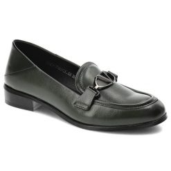 Zielone Półbuty Vinceza Damskie Eleganckie Obuwie. Zielone półbuty damskie VINCEZA, bez wzorów, ze skóry ekologicznej, eleganckie, bez obcasa, na obcasie, bez zapięcia. Za 119.00 zł.