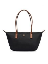 Tommy Hilfiger Torebka Popette East West Tote AW0AW19211 Czarny. Czarne shopperki damskie Tommy Hilfiger, bez wzorów, z materiału, bez dodatków. Za 409.99 zł.