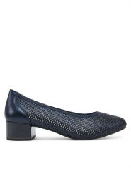 Caprice Czółenka 9-22501-44 Granatowy. Niebieskie czółenka damskie Caprice, bez wzorów, ze skóry, bez obcasa, bez zapięcia. Za 271.99 zł.