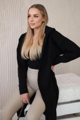 Sweter Kardigan z kapturem czarny. Czarne kardigany damskie KESI, l, bez wzorów, z lycry, biznesowe, bez kołnierzyka, plus size. Za 218.51 zł.