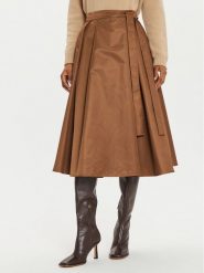 Weekend Max Mara Spódnica trapezowa Tema 2425106082 Brązowy Regular Fit. Brązowe spódnice damskie Weekend Max Mara, bez wzorów, z syntetyku, trapezowe. Za 539.99 zł.