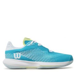 Buty do tenisa Wilson. Niebieskie obuwie sportowe damskie Wilson, bez wzorów, bez zapięcia, tenisowe. Za 599.99 zł.