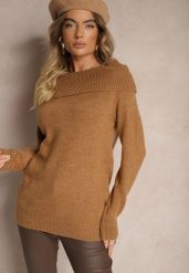 Brązowy Sweter z Dekoltem Opuszczonym na Ramiona Parila. Brązowe swetry nierozpinane damskie Renee, s, bez wzorów, casualowe, bez kołnierzyka, bez ramiączek. Za 99.99 zł.