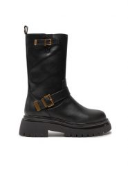 TWINSET Botki 242TCP042 Czarny. Czarne botki damskie Twinset, bez wzorów, ze skóry, bez obcasa, na płaskiej podeszwie, bez zapięcia. Za 929.99 zł.
