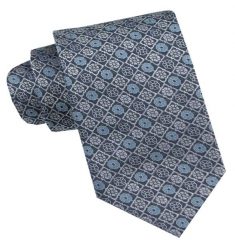 Klasyczny, Męski Krawat - Szeroki - Chattier - Niebieski z Popielem, Groszki. Niebieskie krawaty i muchy Chattier, bez wzorów, z tkaniny, eleganckie. Za 49.00 zł.