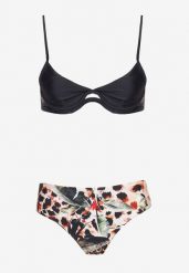 Czarne Bikini Strój Kąpielowy Dwuczęściowy z Ozdobnymi Figami Piavera. Czarne bikini Born2be, z aplikacjami. Za 29.99 zł.
