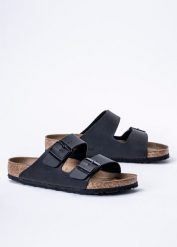 Klapki Unisex Birkenstock Arizona BF (051791). Czarne klapki męskie Birkenstock, bez wzorów, z materiału, bez zapięcia. Za 289.99 zł.