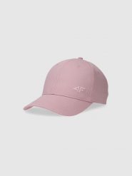 4F Czapka z daszkiem strapback uniseks - różowa S/M. Czerwone czapki damskie 4F, na lato, bez wzorów, z bawełny, sportowe. W wyprzedaży za 39.99 zł.
