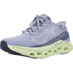 Buty SKECHERS SLIP-INS GLIDE STEP ATLUS Niebieski. Niebieskie obuwie trekkingowe damskie Skechers, z syntetyku, bez zapięcia. Za 368.99 zł.