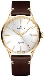 Zegarek męski Appella L90.1213M brązowy. Brązowe zegarki męskie Appella, bez wzorów. Za 3,280.00 zł.