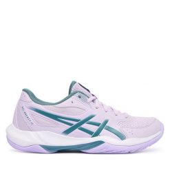 Buty halowe Asics. Fioletowe obuwie sportowe damskie Asics, bez wzorów, bez zapięcia. Za 309.99 zł.