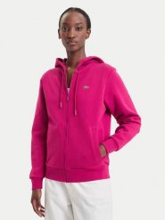 Lacoste Bluza SF5256 Różowy ciemny Regular Fit. Czerwone bluzy damskie Lacoste, bez wzorów, z bawełny, bez ramiączek, bez kaptura. Za 639.99 zł.