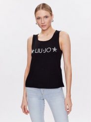 Liu Jo Beachwear Top VA3100 J5360 Czarny Regular Fit. Czarne topy damskie Liu Jo Beachwear, xs, bez wzorów, z wiskozy, bez kołnierzyka, bez ramiączek. Za 209.99 zł.