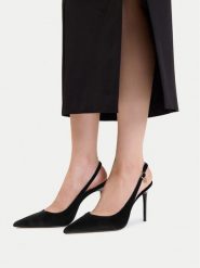 Nine West Szpilki CEO-TS6379-01 Czarny. Czarne szpilki damskie Nine West, bez wzorów, z materiału, bez obcasa, na szpilce, bez zapięcia. Za 229.99 zł.