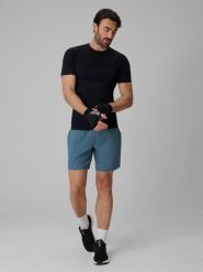 4F Spodenki treningowe szybkoschnące męskie - turkusowe XL. Niebieskie szorty męskie 4F, bez wzorów, z dzianiny. Za 99.99 zł.