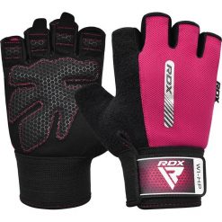 Rękawiczki fitness W1 - Z otwartymi palcami - Różowy - S. Czarne rękawiczki męskie RDX SPORTS, bez wzorów. Za 286.45 zł.