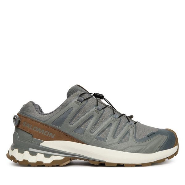 Trekkingi Salomon. Szare buty zimowe męskie Salomon, bez wzorów, bez obcasa, bez zapięcia. Za 729.99 zł.