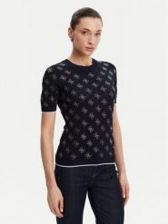 Guess Sweter W5GR20 Z3D60 Granatowy Regular Fit. Niebieskie swetry nierozpinane damskie Guess, l, z aplikacjami, z wiskozy, bez kołnierzyka, bez ramiączek. Za 239.99 zł.