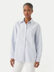 Tommy Hilfiger Koszula WW0WW46111 Niebieski jasny Regular Fit. Niebieskie koszule damskie Tommy Hilfiger, bez wzorów, z bawełny, bez kołnierzyka, bez ramiączek. Za 306.99 zł.