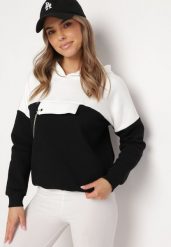 Czarna Bluza z Kapturem i Ozdobnym Łańcuszkiem Umabelle. Czarne bluzy damskie Born2be, bez wzorów, z bawełny, casualowe, bez ramiączek, z kapturem. Za 99.99 zł.