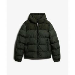 Kurtka puchowa Superdry. Zielone kurtki męskie Superdry, m, bez wzorów, z puchu, bez kaptura. Za 627.20 zł.