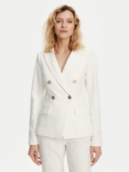 Morgan Marynarka 251-VPKY.F Biały Slim Fit. Białe marynarki i żakiety damskie Morgan, bez wzorów, z bawełny, bez kołnierzyka, bez ramiączek. Za 289.99 zł.
