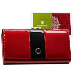 Portfel damski Peterson PTN PH24-FO-3-SH czerwony. Czerwone portfele damskie Peterson, ze skóry. Za 86.99 zł.