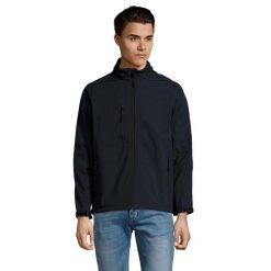 Kurtka Męska Relax Soft Shell. Niebieskie kurtki męskie SOL'S, m, bez wzorów, sportowe, bez kaptura. Za 217.99 zł.