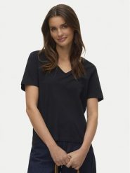 Vero Moda T-Shirt Paulina 10342926 Czarny Regular Fit. Czarne t-shirty damskie Vero Moda, s, bez wzorów, z bawełny, bez kołnierzyka, bez ramiączek. Za 69.99 zł.