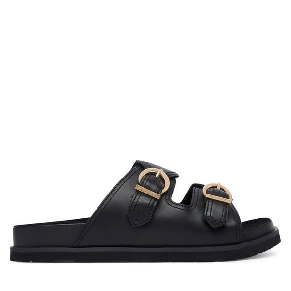 Klapki Gant. Czarne klapki damskie GANT, bez wzorów, bez obcasa, bez zapięcia. Za 499.99 zł.